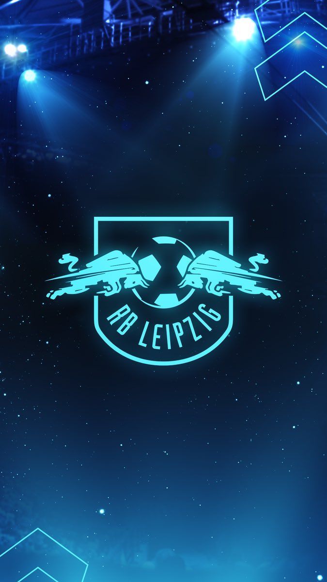 RB Leipzig, Vereinslogo, Neon, Blau, Hochformat, Hintergrundbild fürs Smartphone