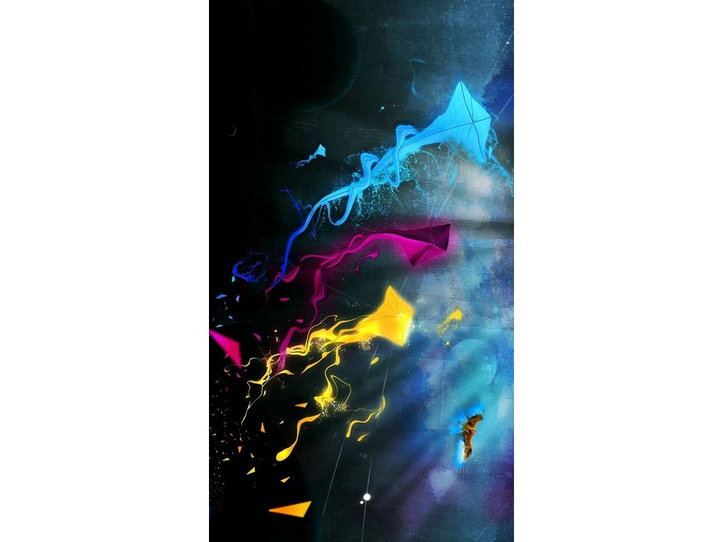Farbspritzer, Abstrakt, Neonfarben, Dunkel, Hintergrundbild für iPad und Tablet