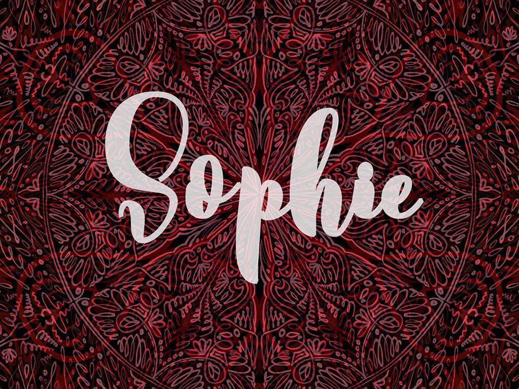 Sophie, Name, Schriftzug, Mandala, Dunkelrot, Hintergrundbild für iPad und Tablet