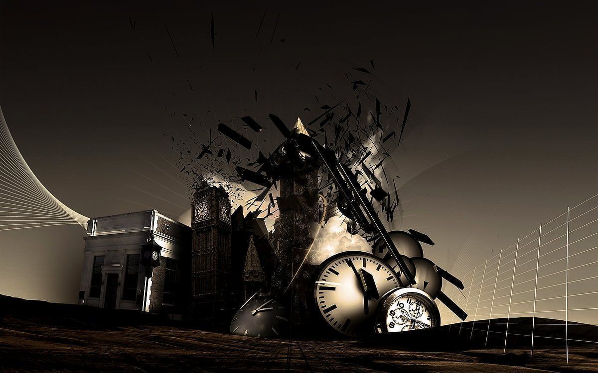 Abstrakt, Uhren, Surreal, Digitale Kunst, Sepia, Hintergrundbild