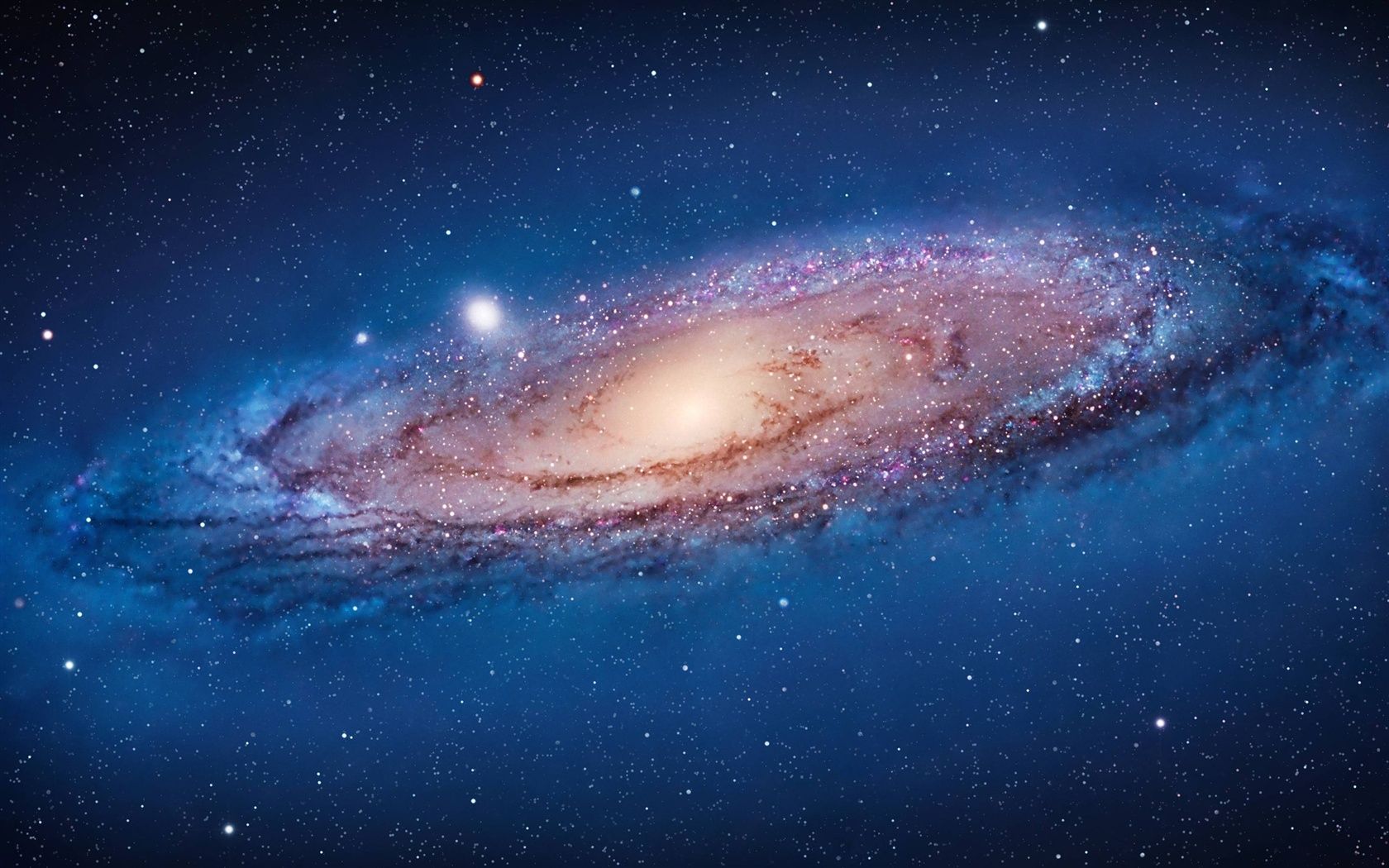 Andromedagalaxie, Mac OS X Lion, Spiralgalaxie, Sterne, Blautöne, HD, Desktop-Hintergrund