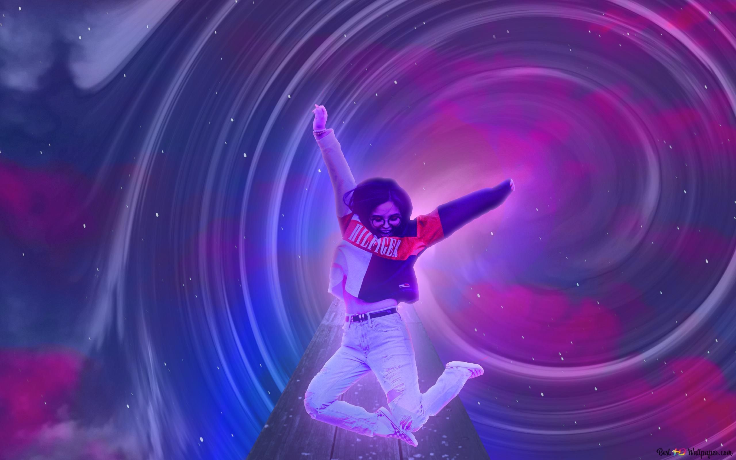 Sprung, Wirbel, Lila, Surreal, 2K, Hintergrundbild für den PC
