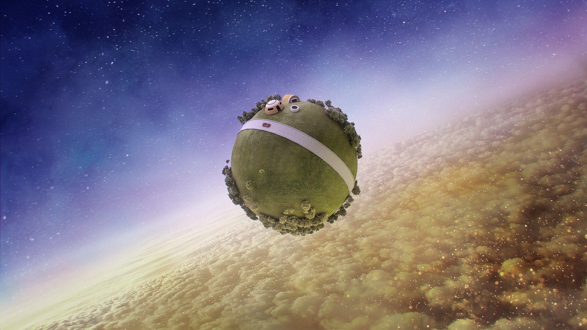 Kleiner Planet, Weltall, Surreal, 1920x1080, Full-HD-Hintergrundbild für PC