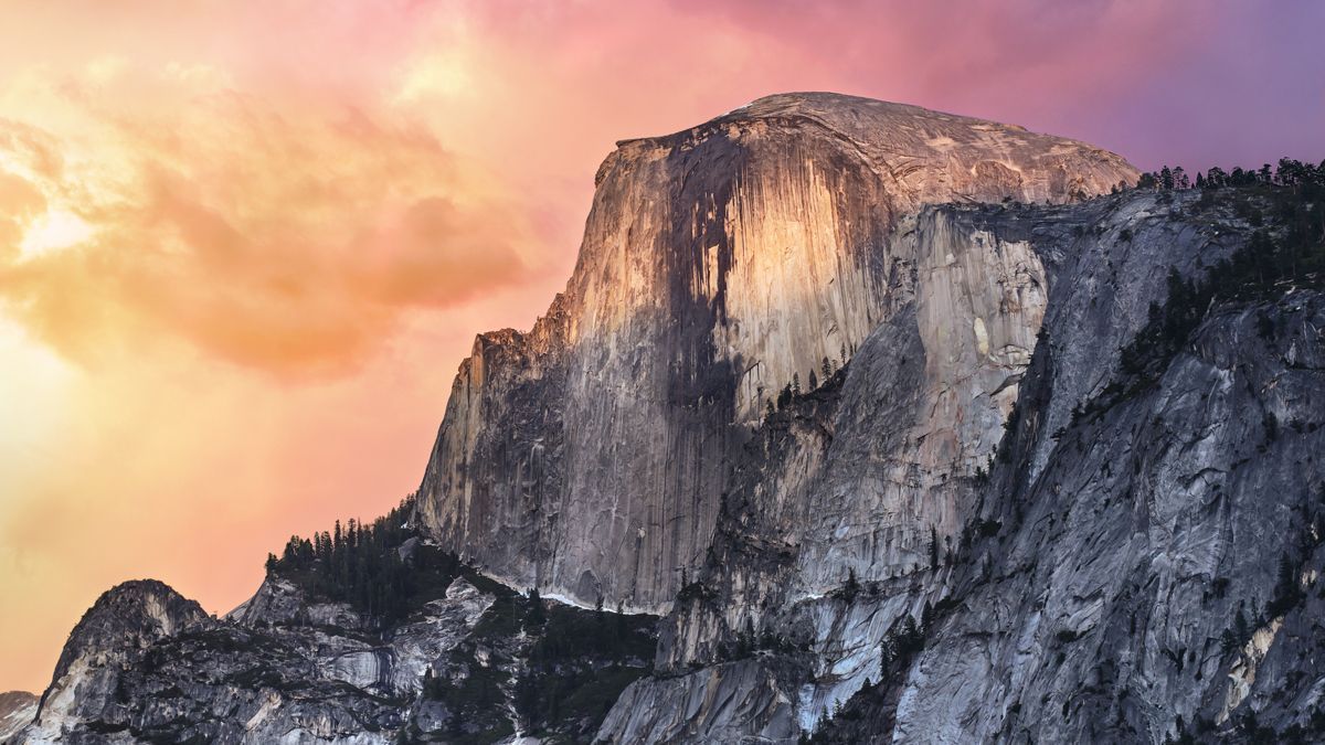 Half Dome, Yosemite-Nationalpark, Kalifornien, Granitfelsen, Abendrot, Hintergrund