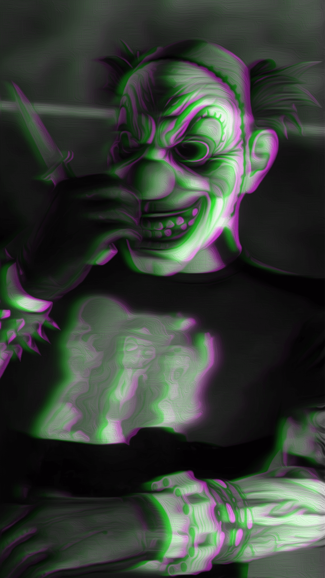 Clown, Maske, Glitch-Effekt, Dunkel, Full HD, Hintergrundbild fürs Handy