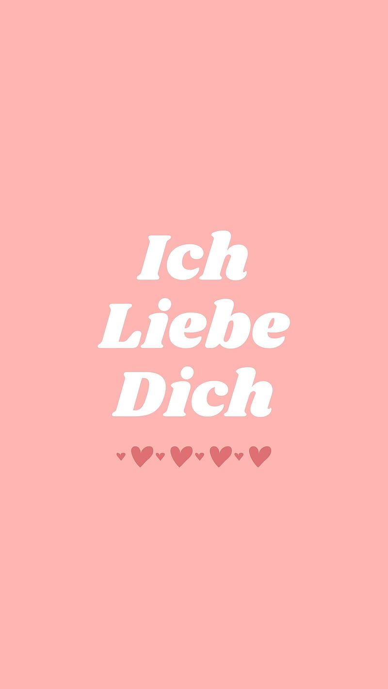 Ich liebe dich, Schriftzug, Herzen, Rosa, HD, Handy-Hintergrund im Hochformat