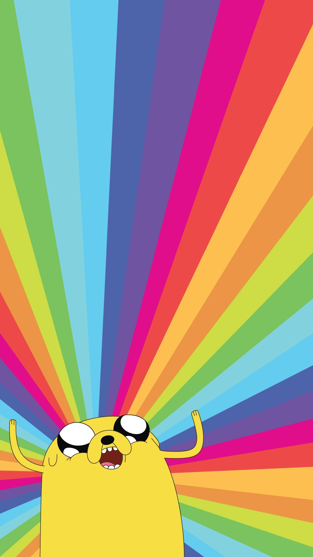 Jake (Adventure Time), Adventure Time, Regenbogen, Cartoon, Bunt, Hochformat, iPhone-Hintergrundbild