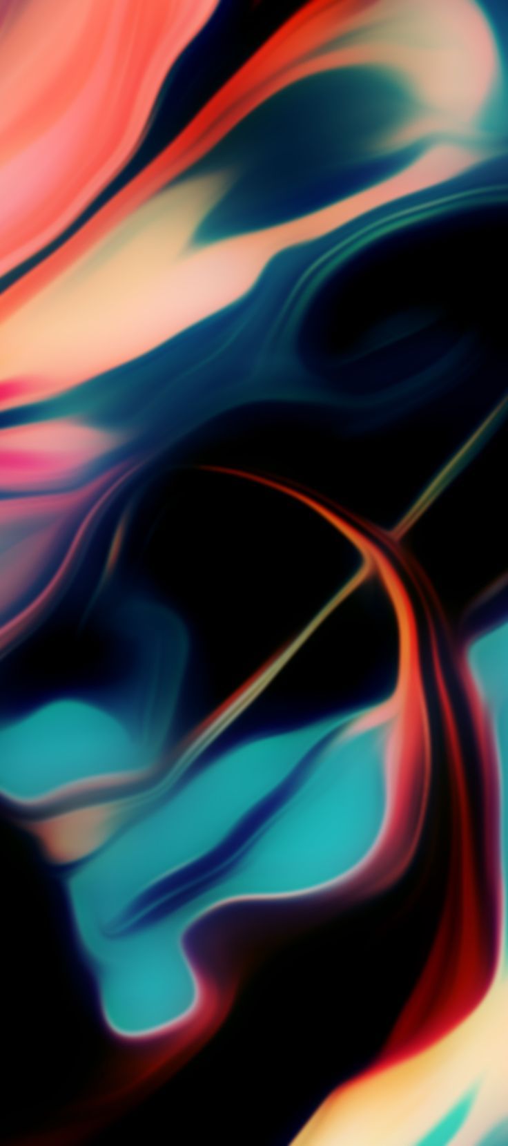 Flüssige Farben, Abstrakt, Türkis, Rot, HD, Handy-Hintergrund im Hochformat