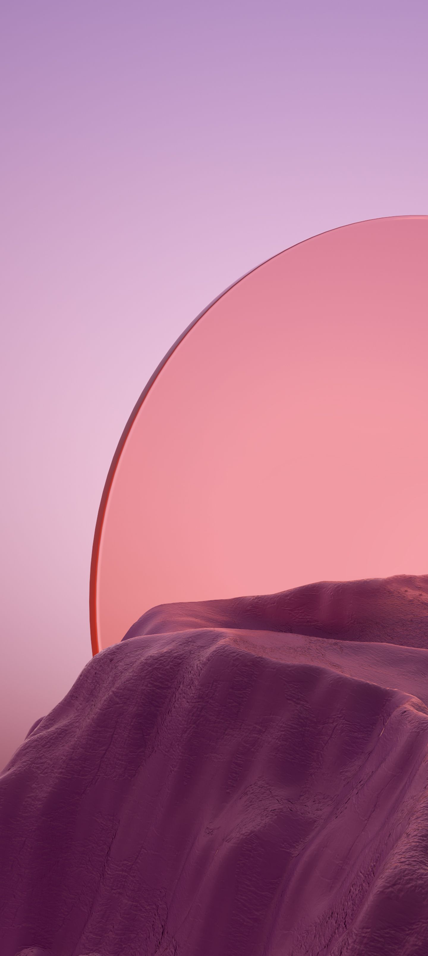 Kreis, Dünen, Lila, Minimalistisch, QHD+, Sperrbildschirm fürs iPhone