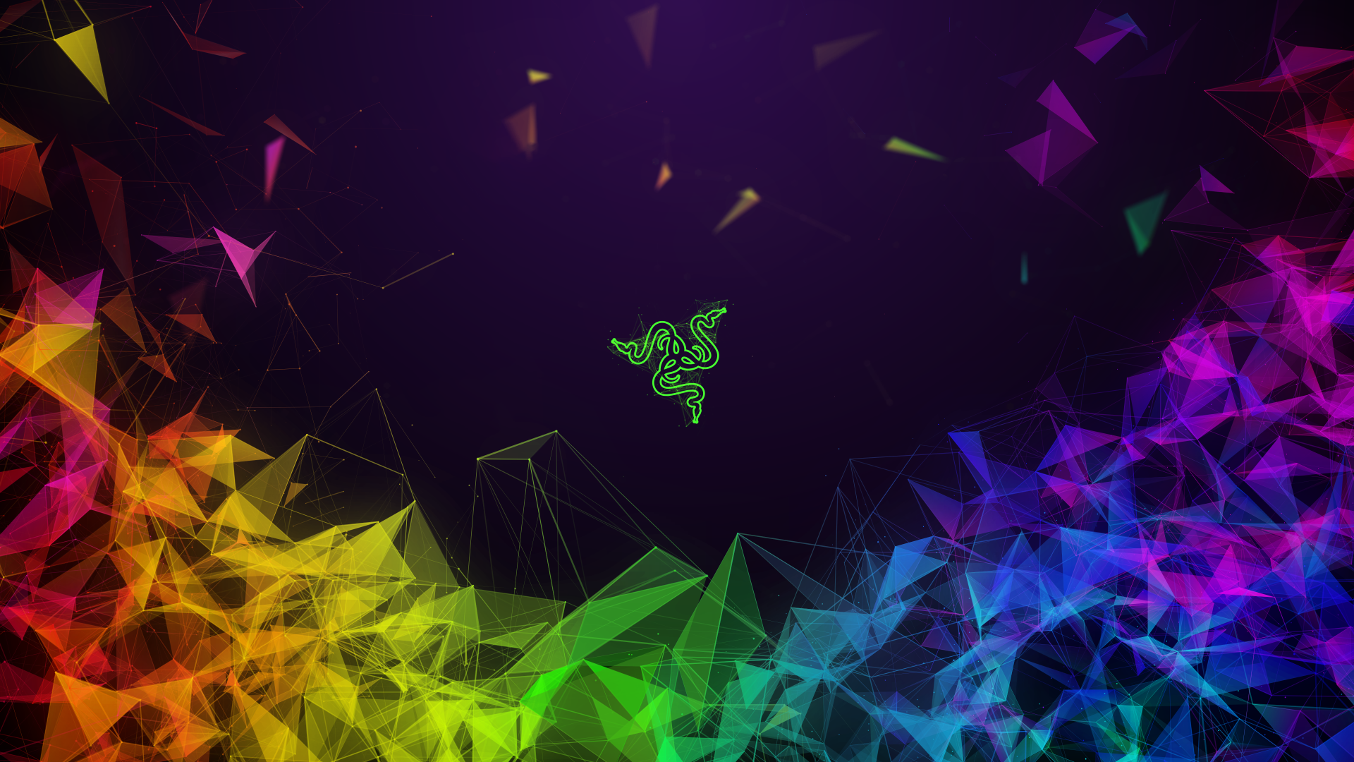 Razer, Logo, Polygone, Regenbogenfarben, Gaming, 1920x1080, Full-HD-Hintergrundbild für PC
