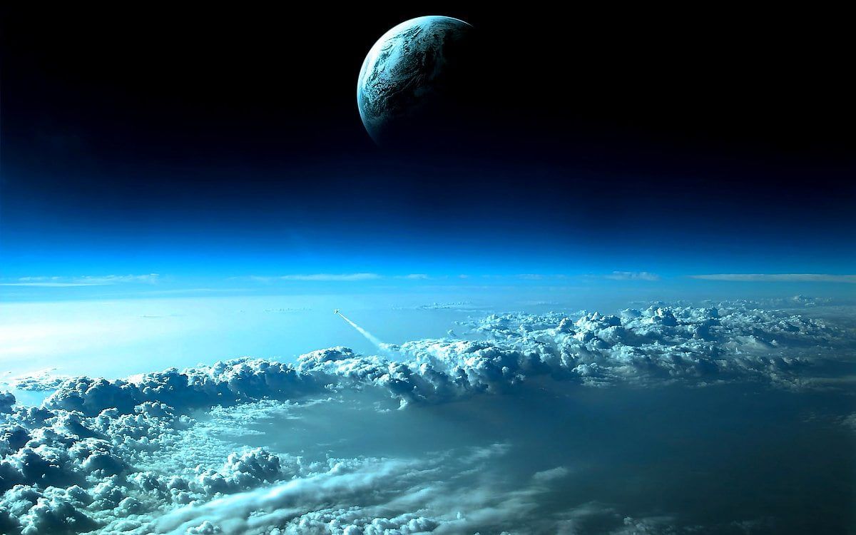Mond, Erde, Weltall, Wolken, Hintergrund