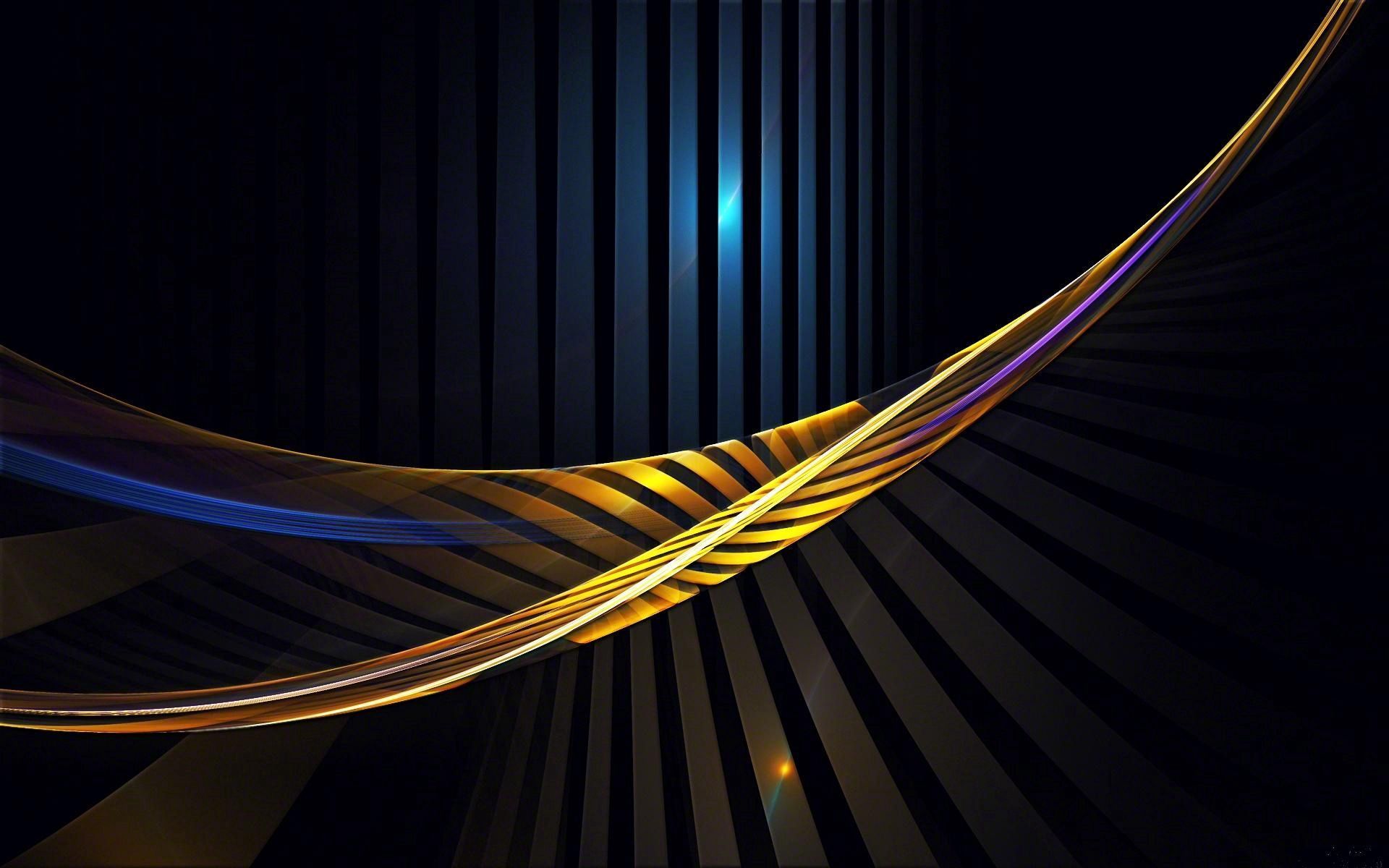 Lichtbogen, Gold, Blau, Abstrakt, 16:10, Full-HD-Hintergrundbild für den Desktop