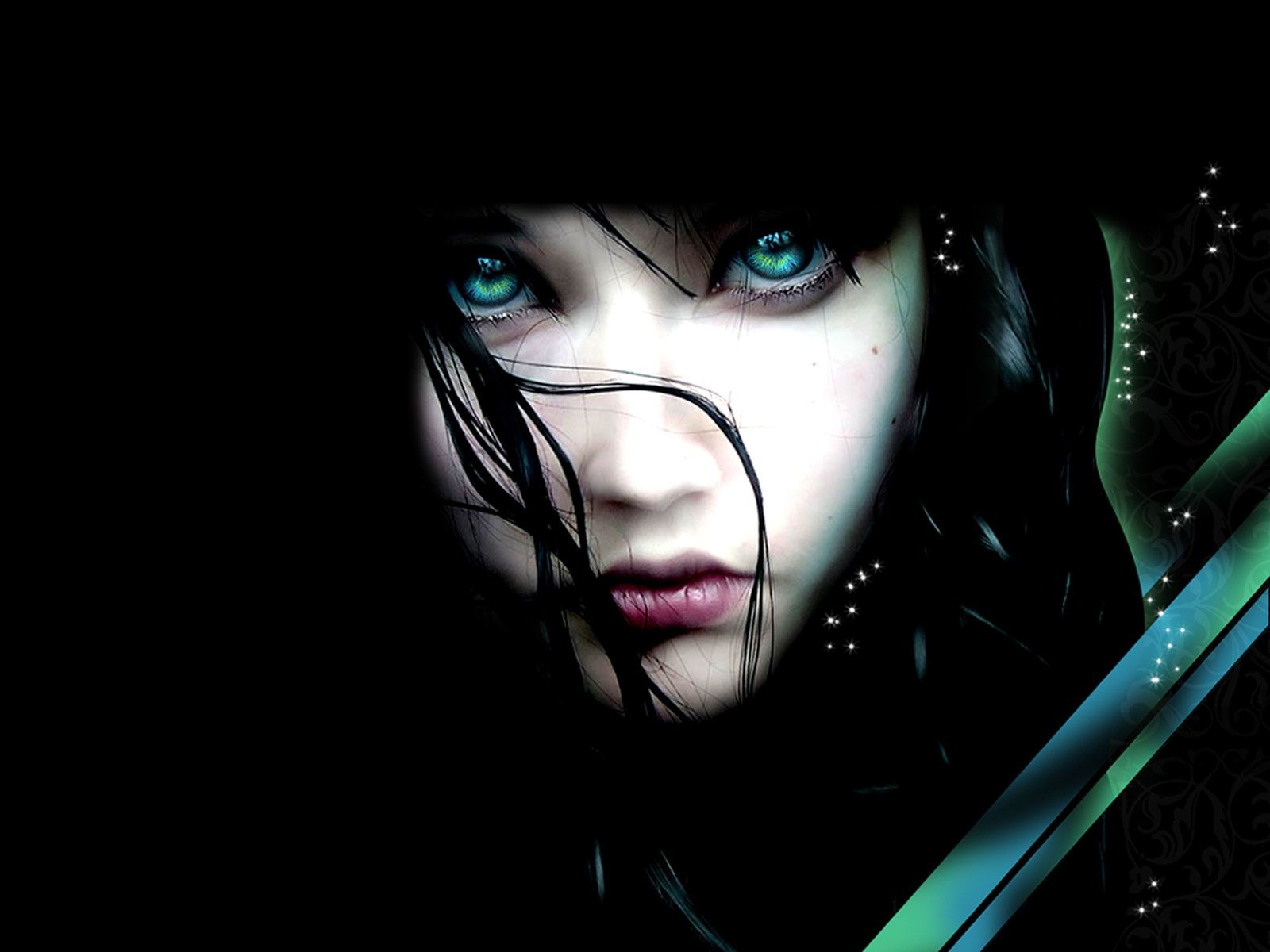 Frau, Blaue Augen, Porträt, Schwarzer Hintergrund, HD Wallpaper