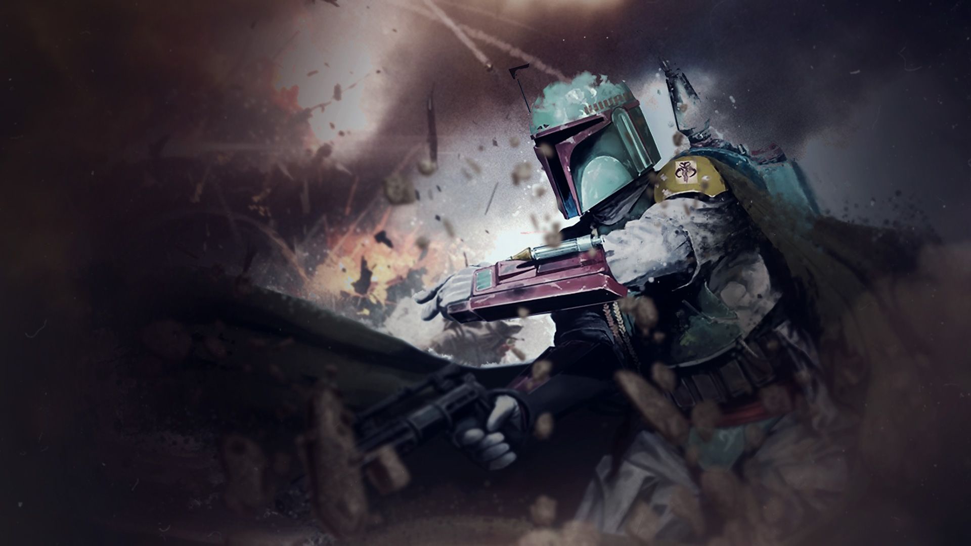 Boba Fett, Star Wars, Kopfgeldjäger, Digitale Kunst, 1920x1080, Full-HD-Hintergrundbild für PC