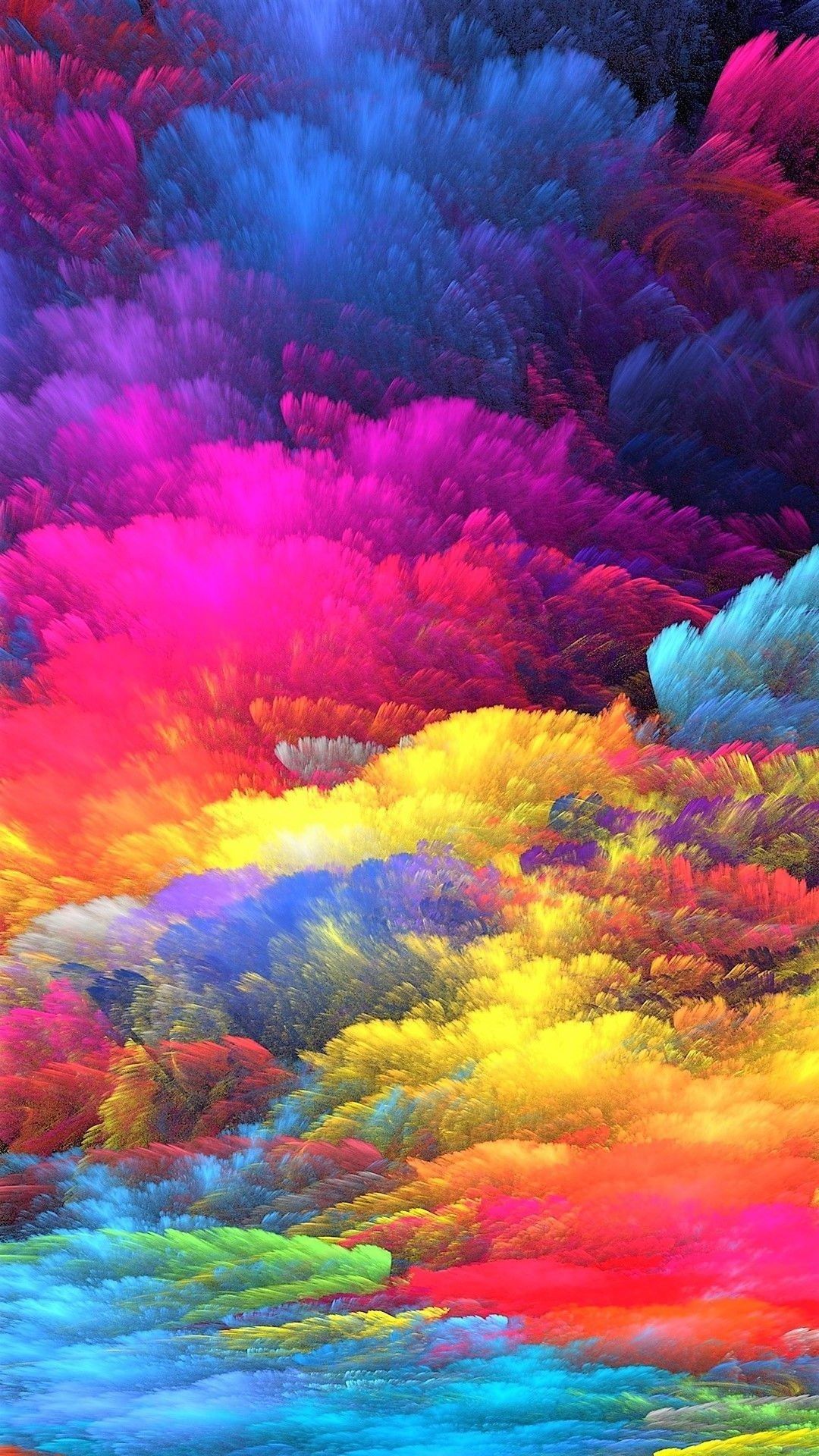Farbwolken, Rauch, Regenbogenfarben, Abstrakt, Full HD, Hintergrundbild fürs Handy