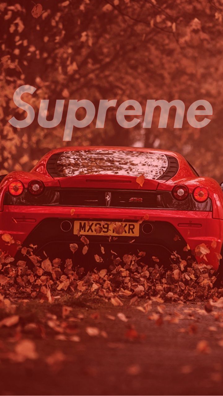 Ferrari, Supreme, Heckansicht, Bokeh, Rot, Hintergrundbild für iPhone und Android