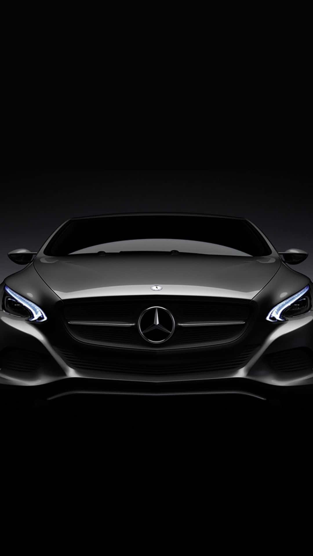 Mercedes-Benz, Front, Schwarzer Hintergrund, Scheinwerfer, Sperrbildschirm fürs iPhone