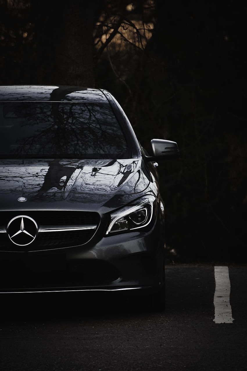 Mercedes CLA, Nässe, Nacht, Dunkel, HD, Hintergrundbild fürs Handy