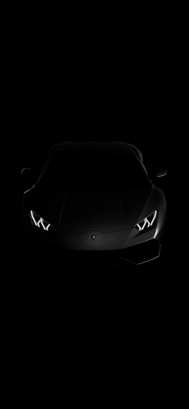 Lamborghini Huracán, Scheinwerfer, Schwarzer Hintergrund, Dunkel, Minimalistisch, Sperrbildschirm