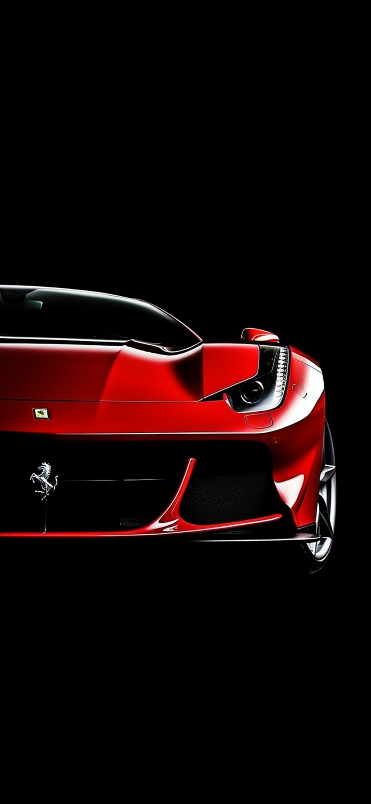 Ferrari, Sportwagen, Schwarzer Hintergrund, Seitenansicht, Sperrbildschirm fürs iPhone