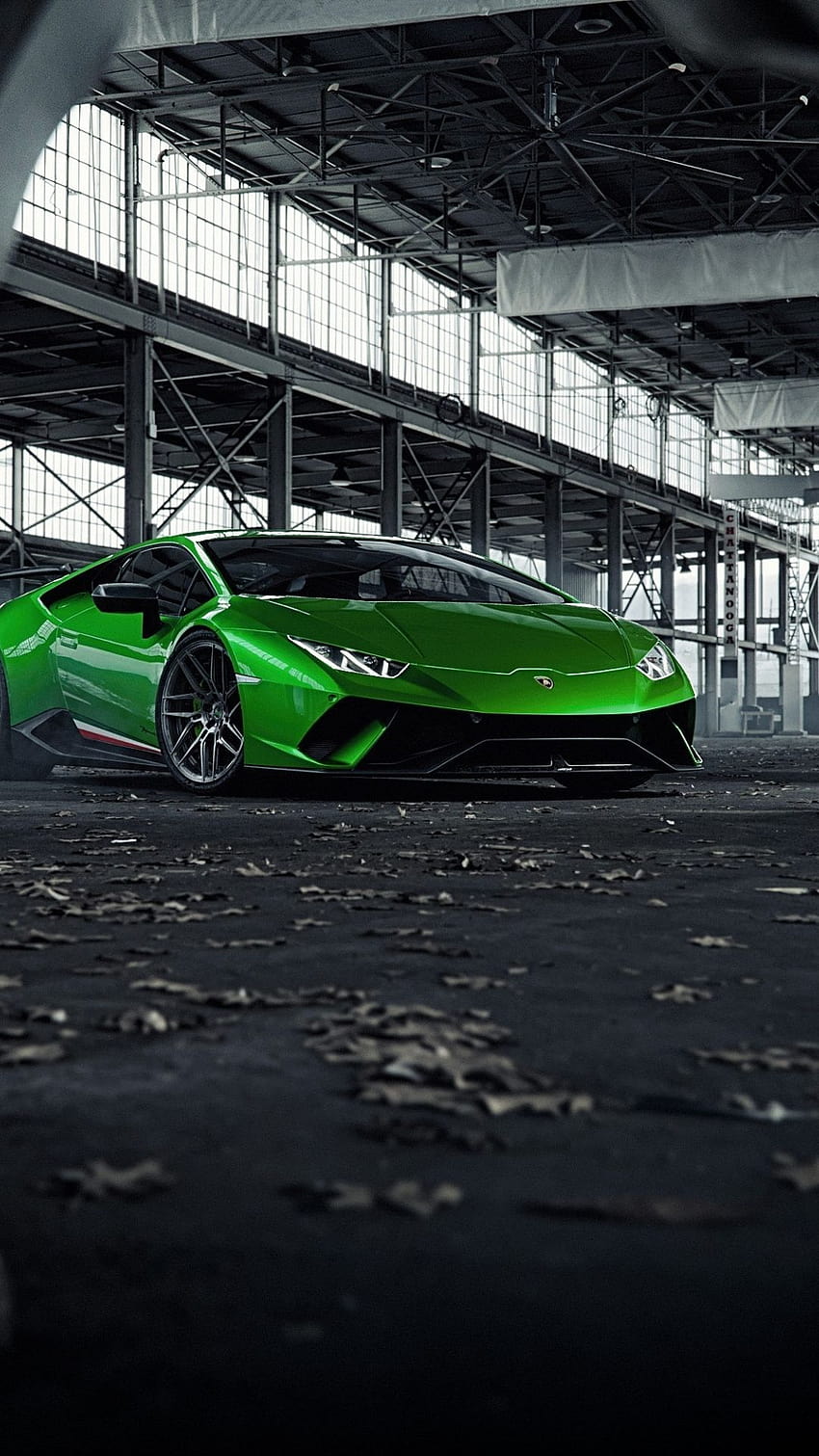 Lamborghini Huracán Performante, Grüner Sportwagen, Halle, Supersportwagen, Sperrbildschirm fürs iPhone