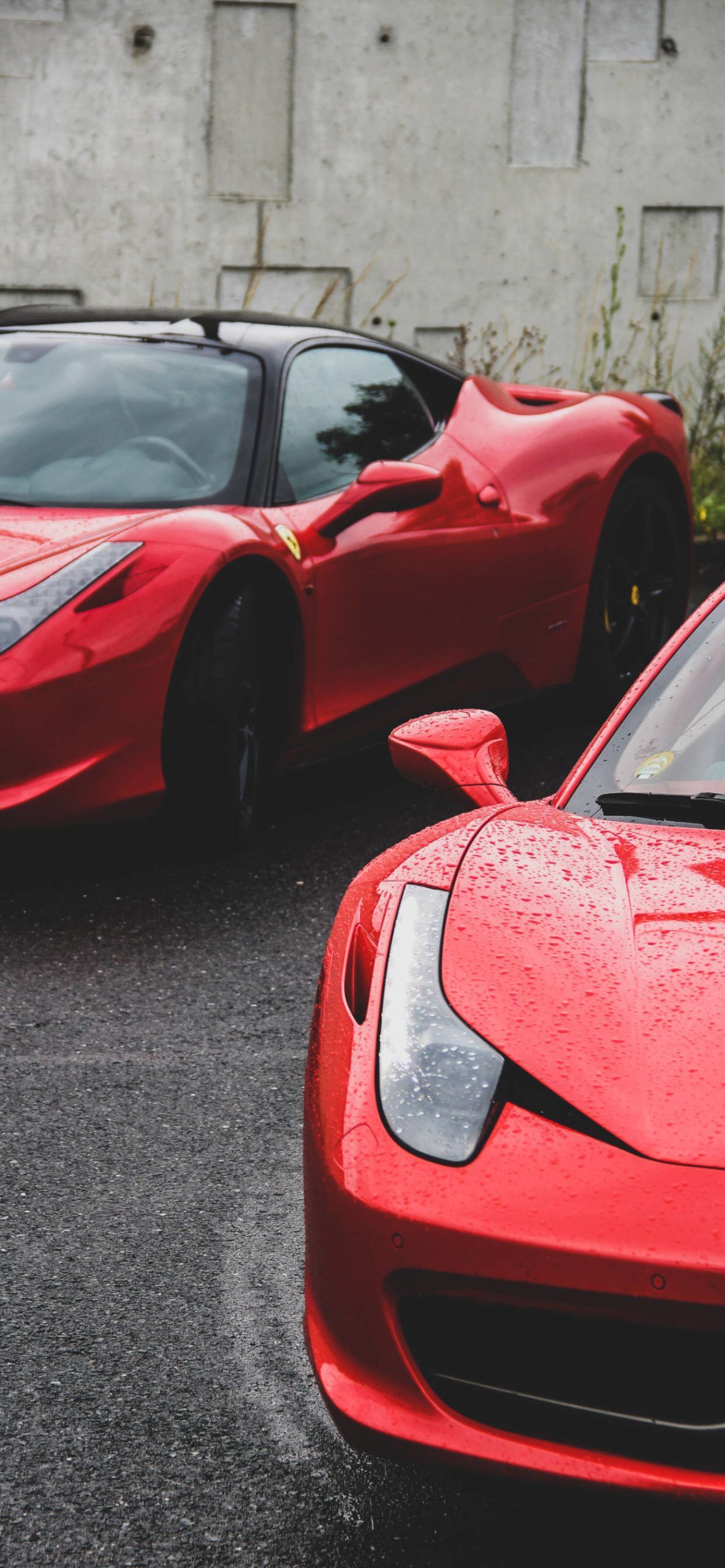 Ferrari 458 Italia, Sportwagen, Zwei Autos, Rot, Full HD, Hintergrundbild fürs Handy