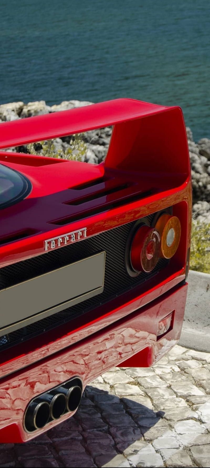 Ferrari F40, Heckspoiler, Nahaufnahme, Rot, HD, Sperrbildschirm fürs iPhone