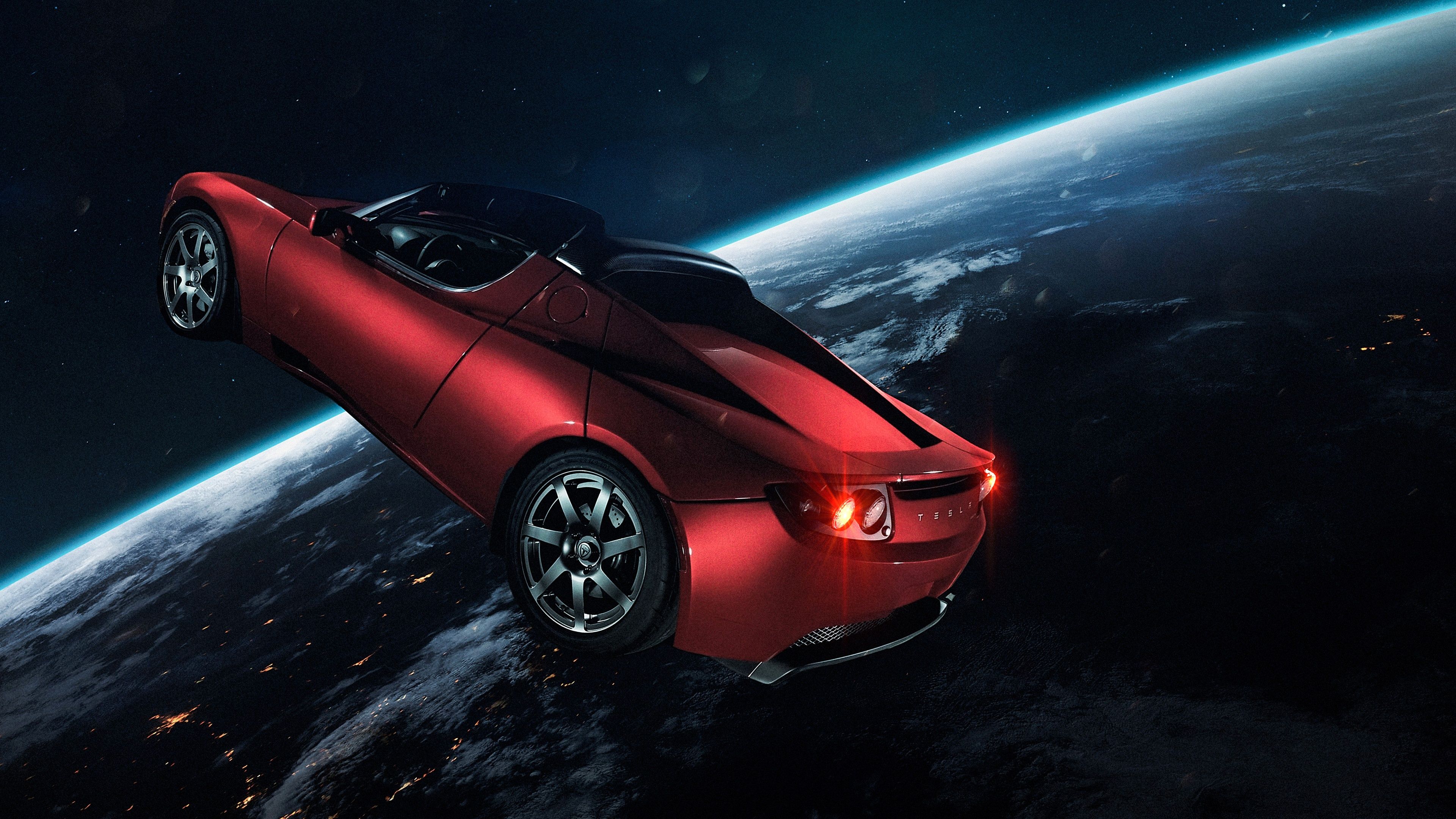 Tesla Roadster, Starman, Tesla, Weltraum, Erde, SpaceX, 4K, Desktop-Hintergrund für Windows