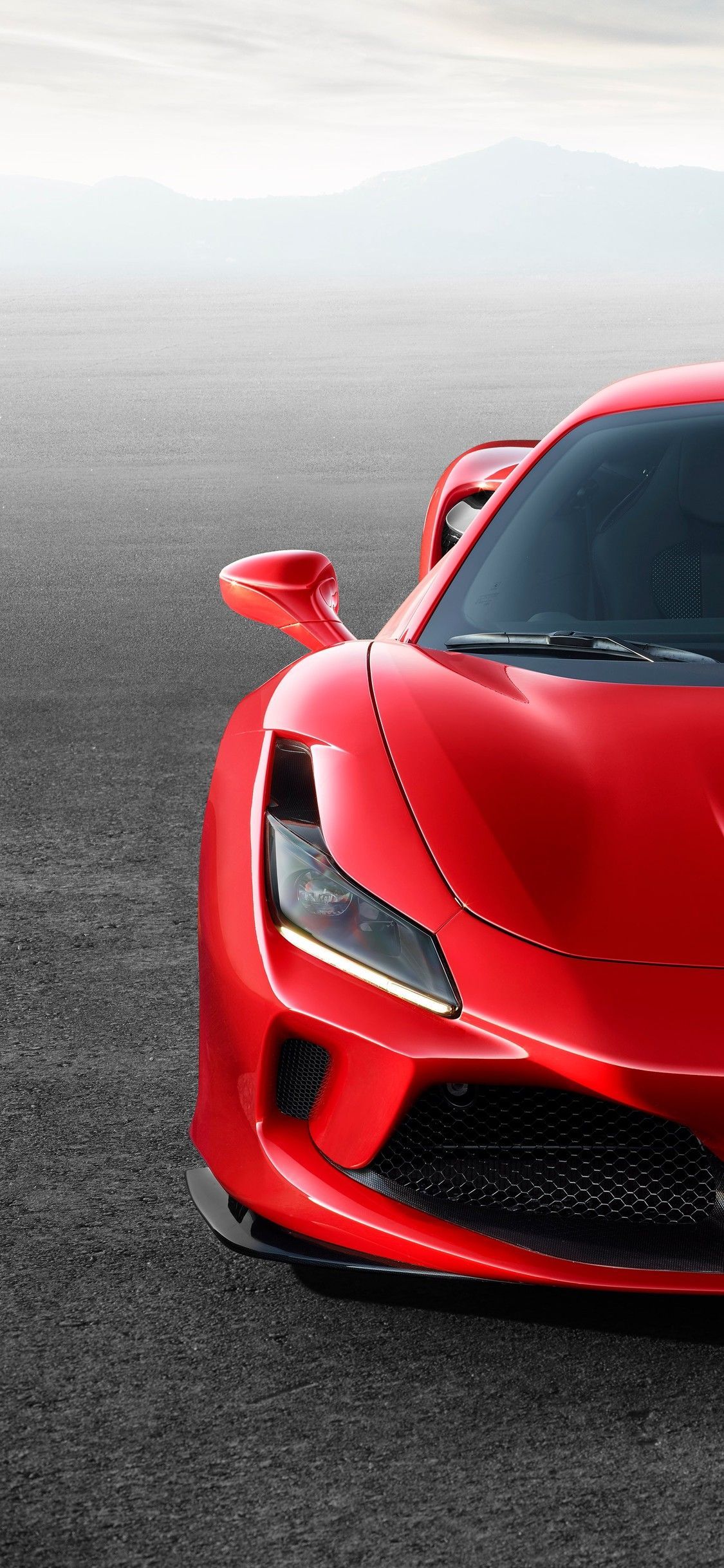 Ferrari, Sportwagen, Nahaufnahme, Scheinwerfer, Rot, Full HD, Handy-Hintergrund im Hochformat