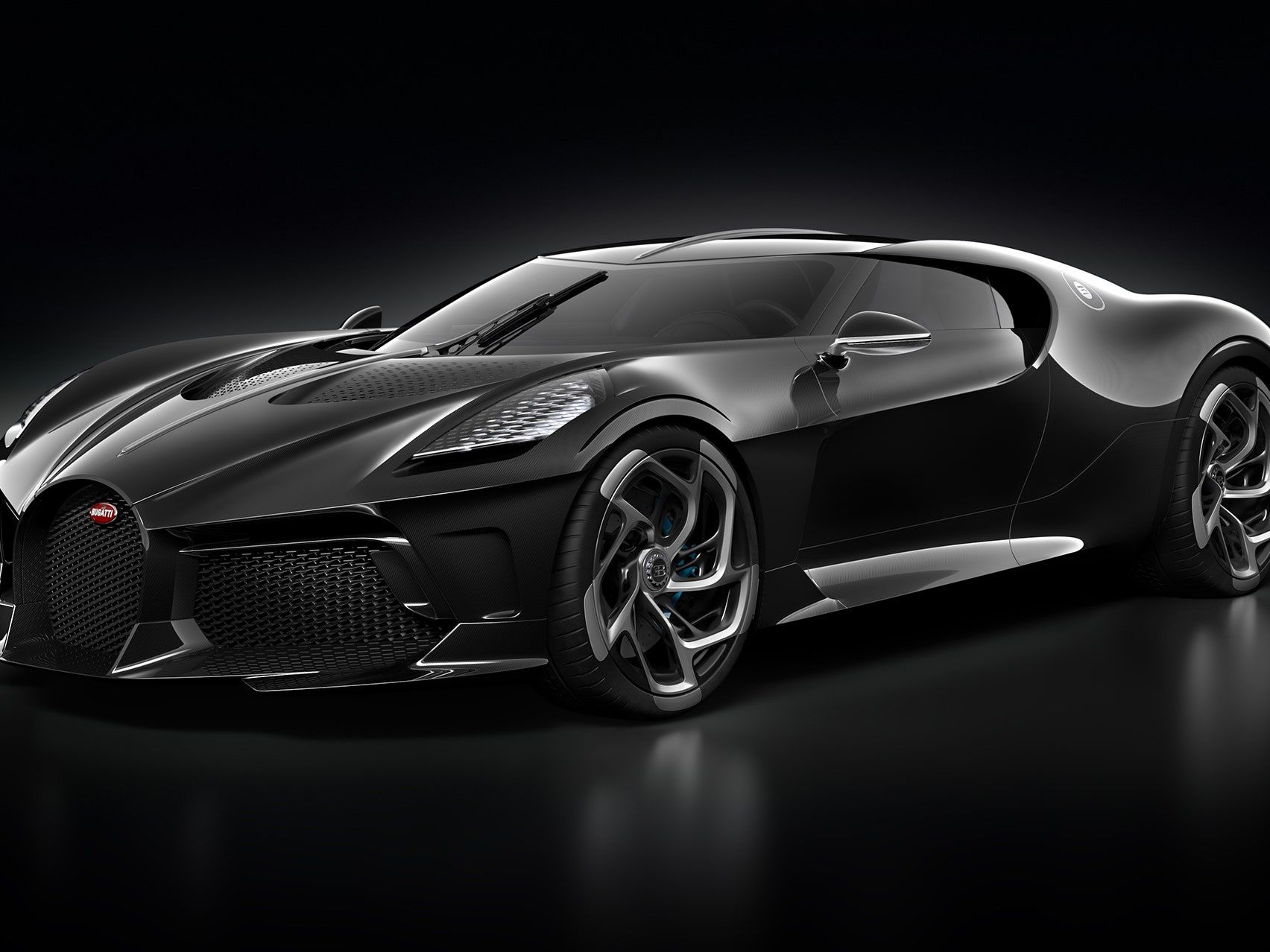 Bugatti La Voiture Noire, Schwarzes Auto, Studio, Hypercar, Dunkle Töne, HD, Tablet-Hintergrund