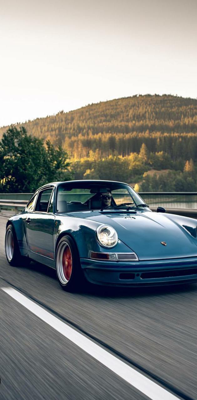 Porsche 964, Porsche, Klassiker, Bewegungsunschärfe, Landstraße, Hügel, Hintergrundbild fürs Handy