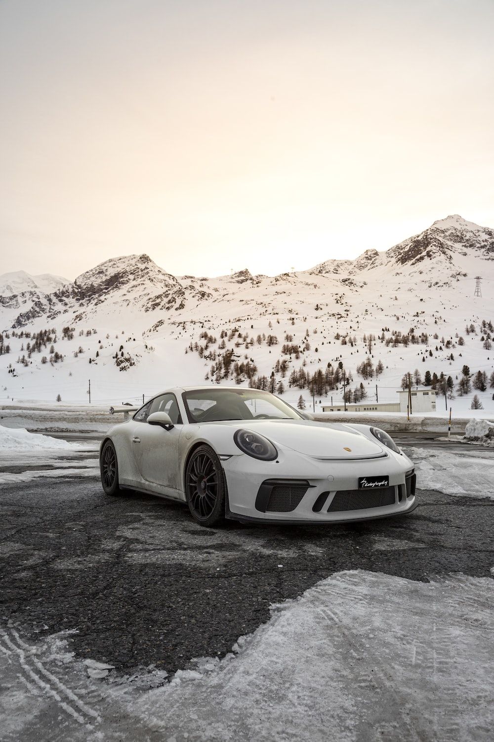 Porsche 911 GT3, Porsche, Schnee, Berge, Weißer Sportwagen, Winter, HD, Handy-Hintergrund
