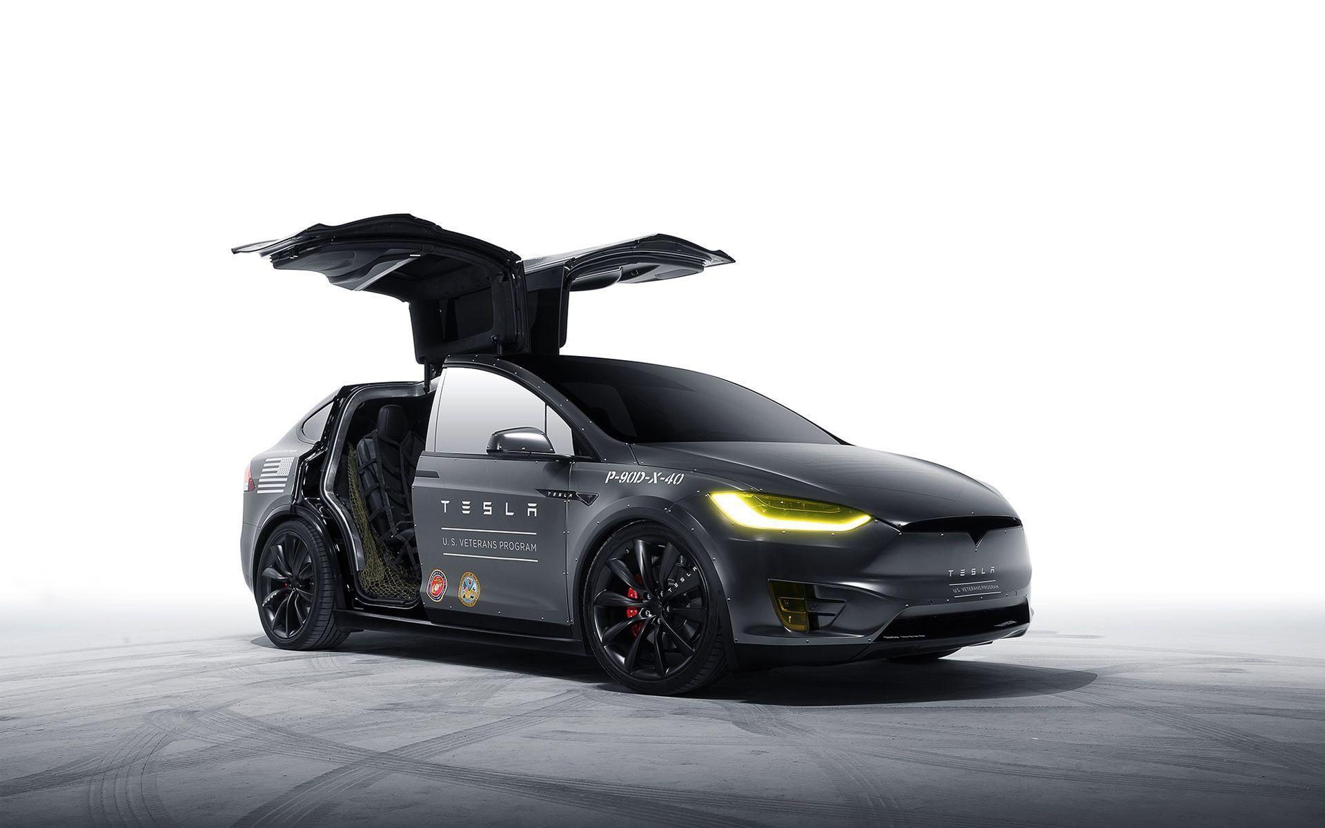 Tesla Model X, Tesla, Flügeltüren, Weißer Hintergrund, Graues SUV, Full HD Wallpaper