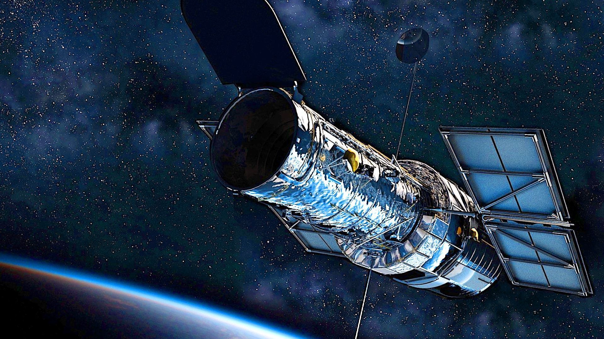 Hubble-Weltraumteleskop, Satellit, Erdorbit, Weltraum, 1920x1080, Full-HD-Hintergrundbild für PC