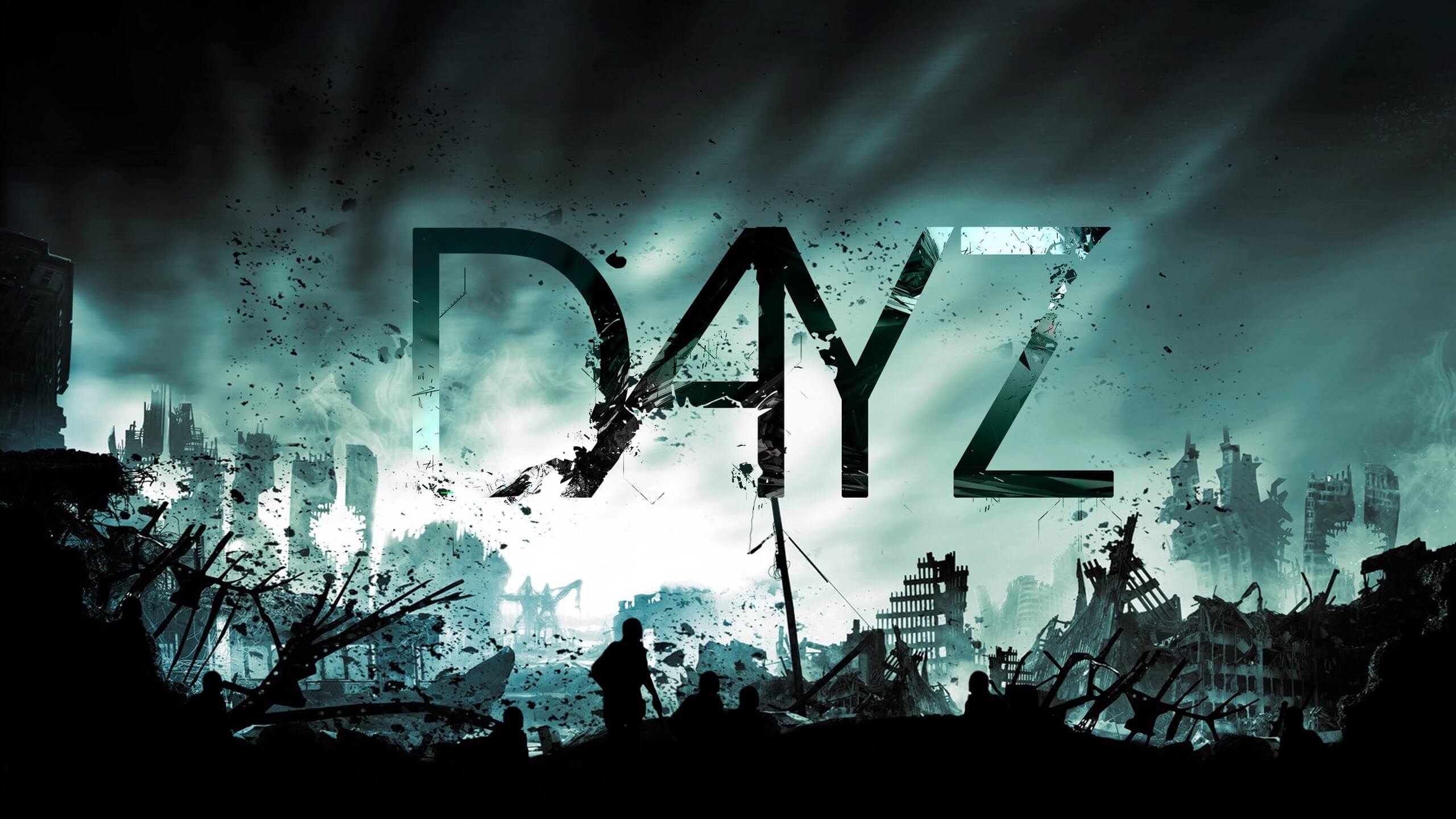 DayZ, Logo, Zombie-Apokalypse, Ruinen, Düster, 2560x1440, 2K-Hintergrundbild für PC