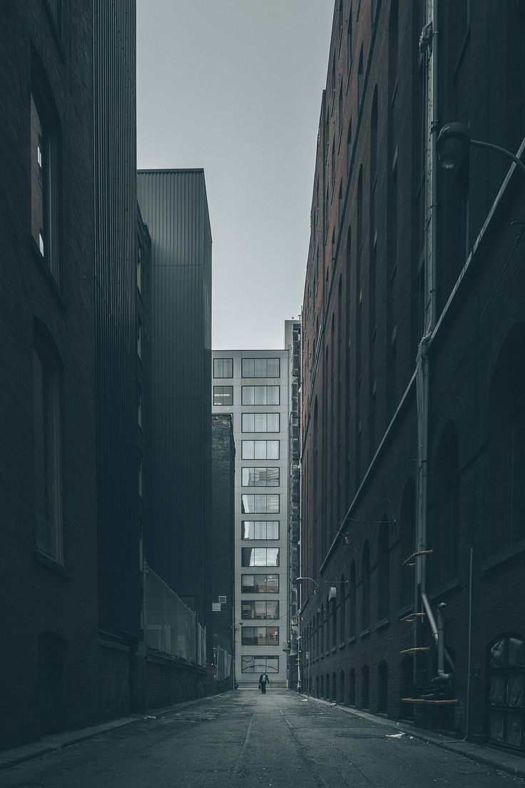 Häuserschlucht, Hochhäuser, Gasse, Dunkel, HD, Sperrbildschirm fürs iPhone
