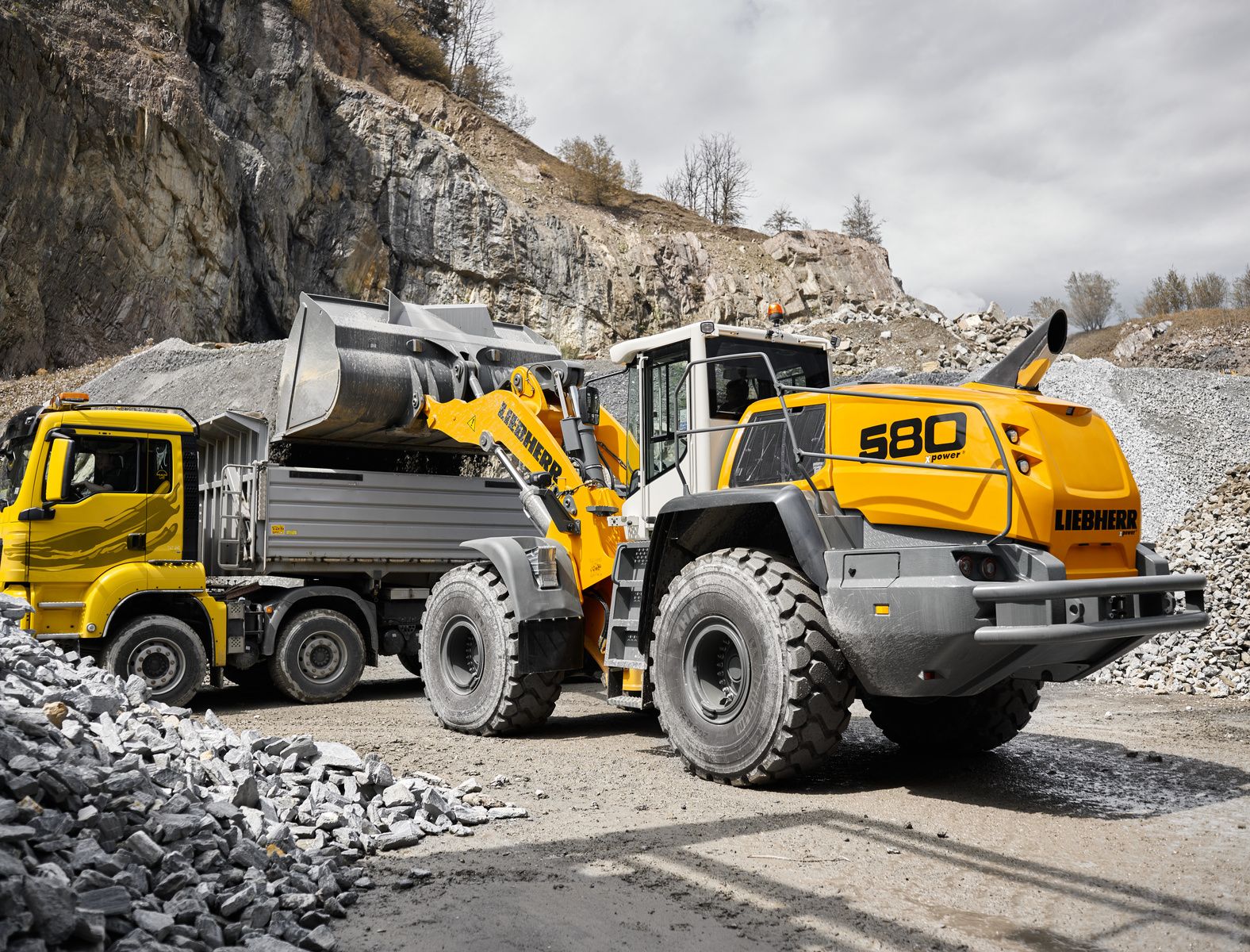 Liebherr, Radlader, Kipplaster, Steinbruch, HD, Desktop-Hintergrund für Windows