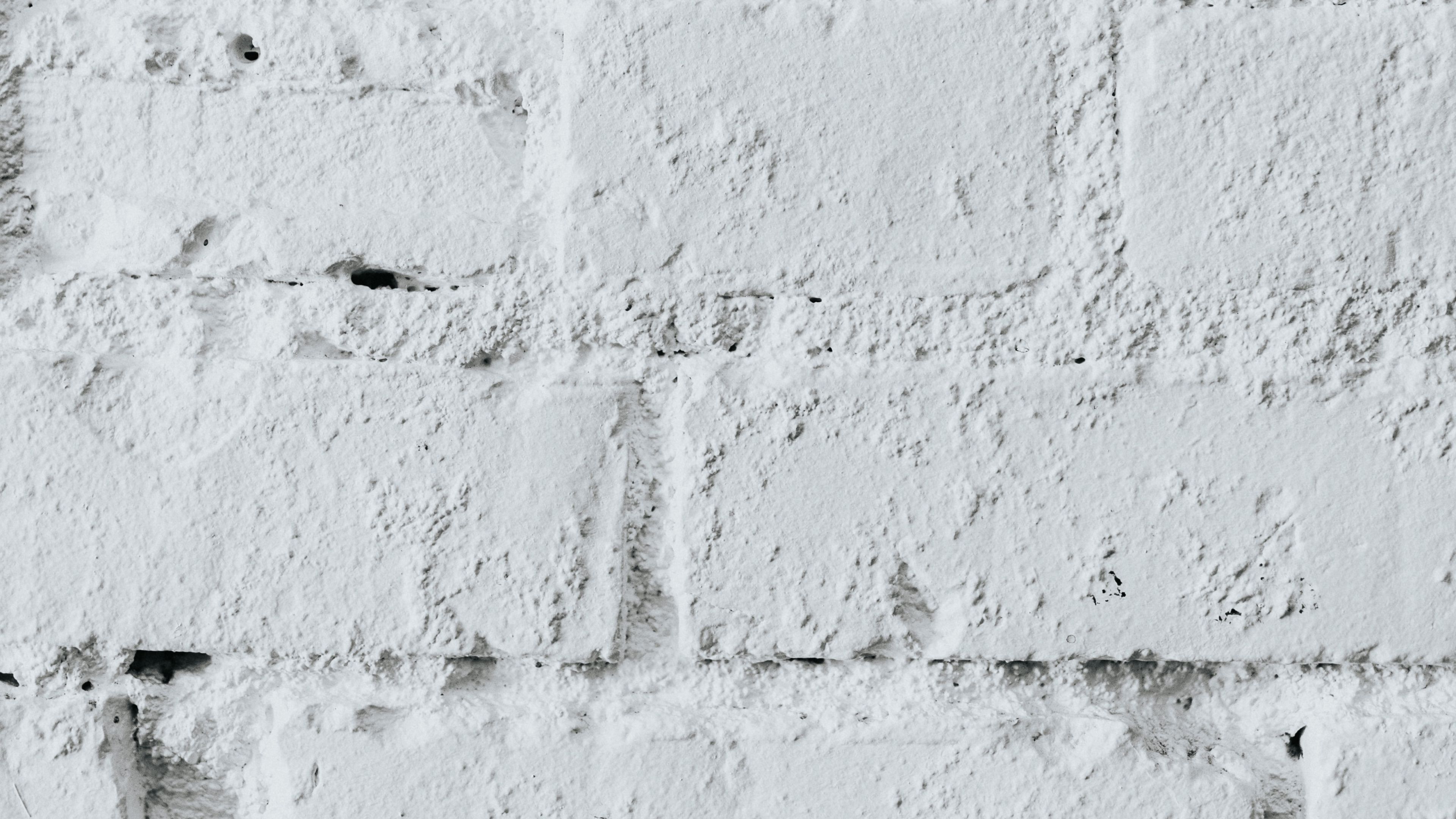 Weiße Ziegelwand, Backstein, Gestrichen, Hell, 4K 2160p, Desktop-Hintergrundbild