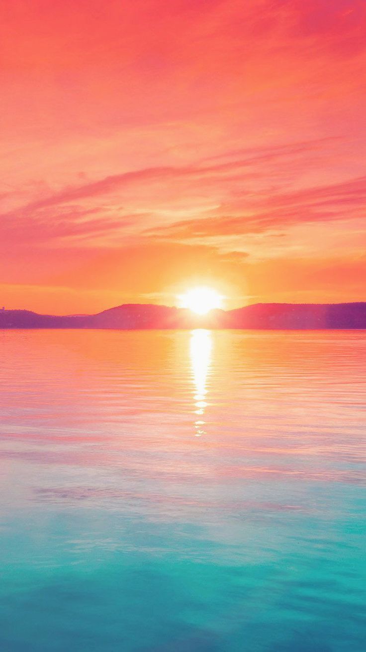 Meer, Pink, Türkis, Spiegelung, Farbverlauf, HD, Handy-Hintergrund im Hochformat