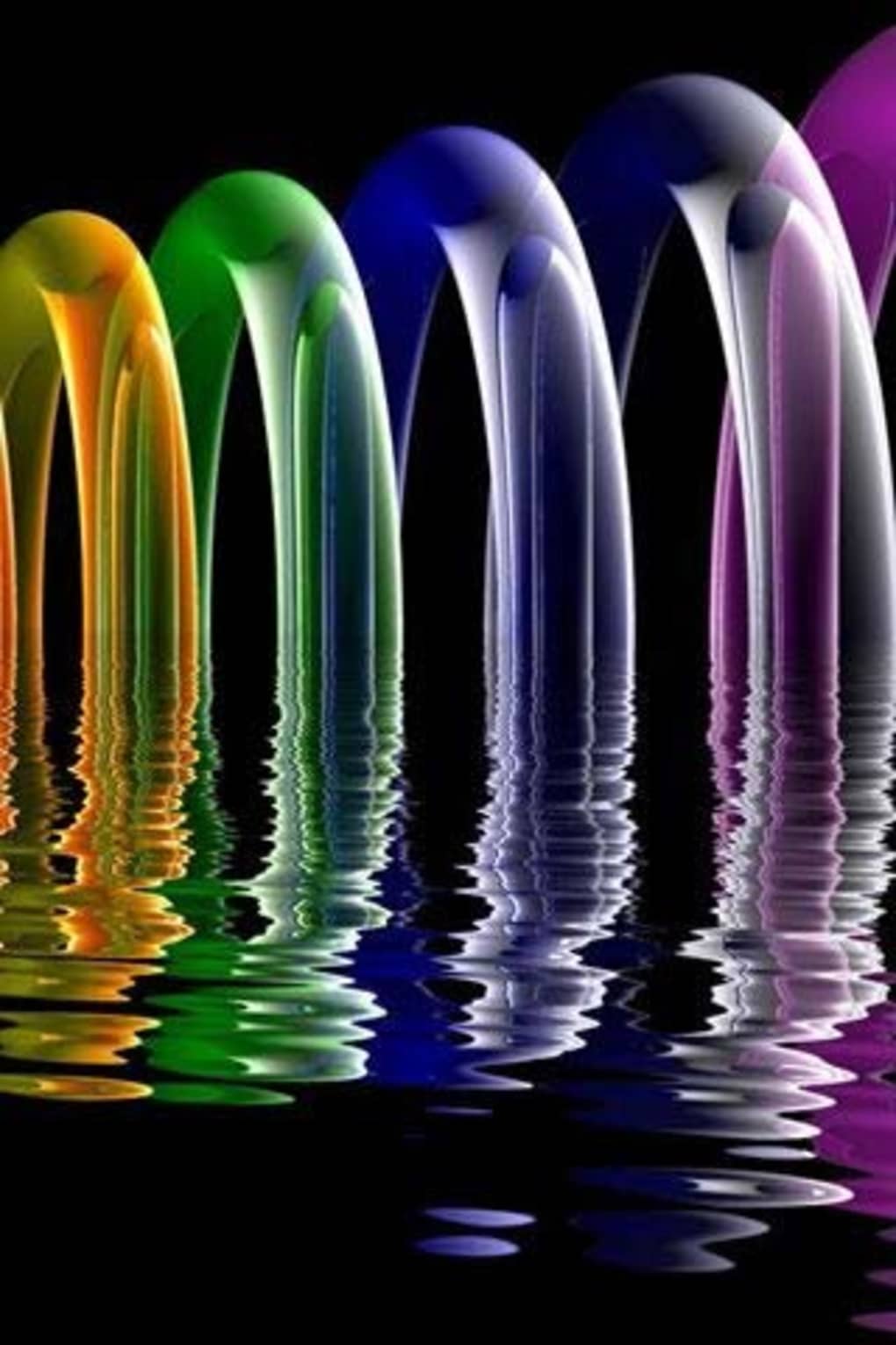 Glasbögen, Regenbogenfarben, Spiegelung, Wasser, Schwarzer Hintergrund, Sperrbildschirm fürs iPhone