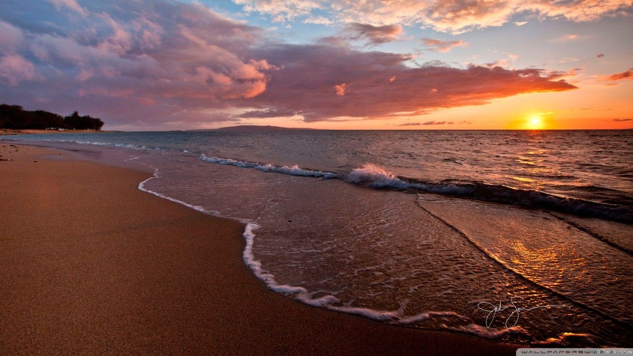 Strand, Wellen, Wolken, Küste, Sand, HD, Hintergrund für den Desktop
