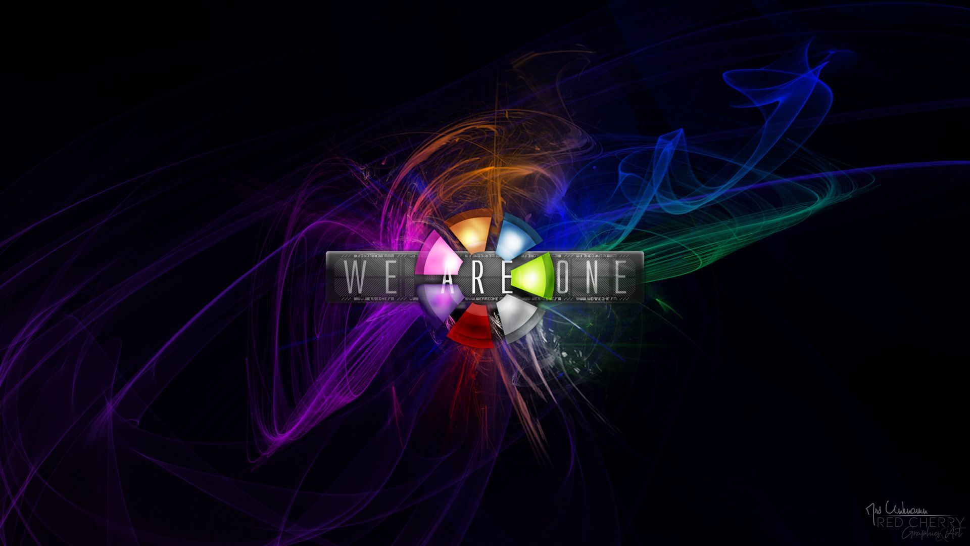 We Are One, Logo, Rauch, Bunt, Schwarz, 1920x1080, Full-HD-Hintergrundbild für PC