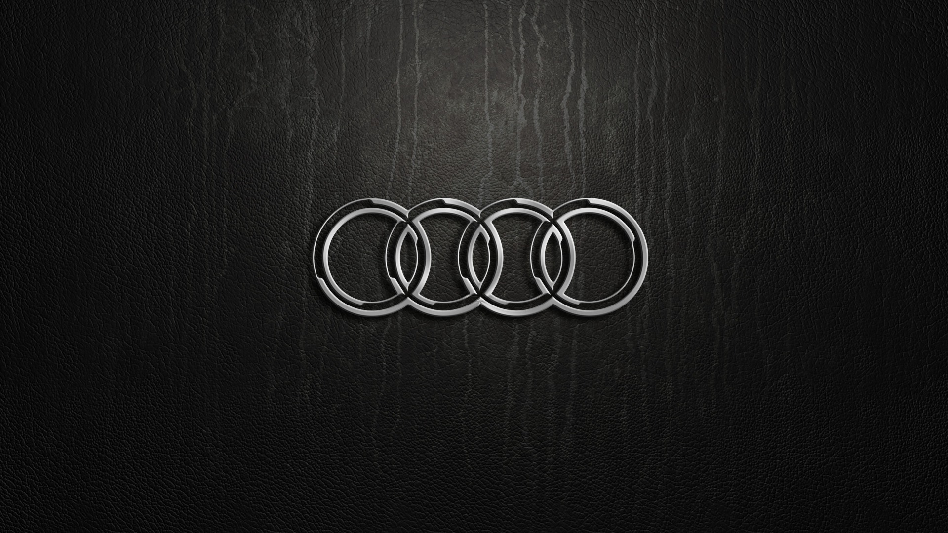 Audi-Logo, Chrom, Lederstruktur, Schwarz, Minimalismus, 1920x1080, Full-HD-Hintergrundbild für PC