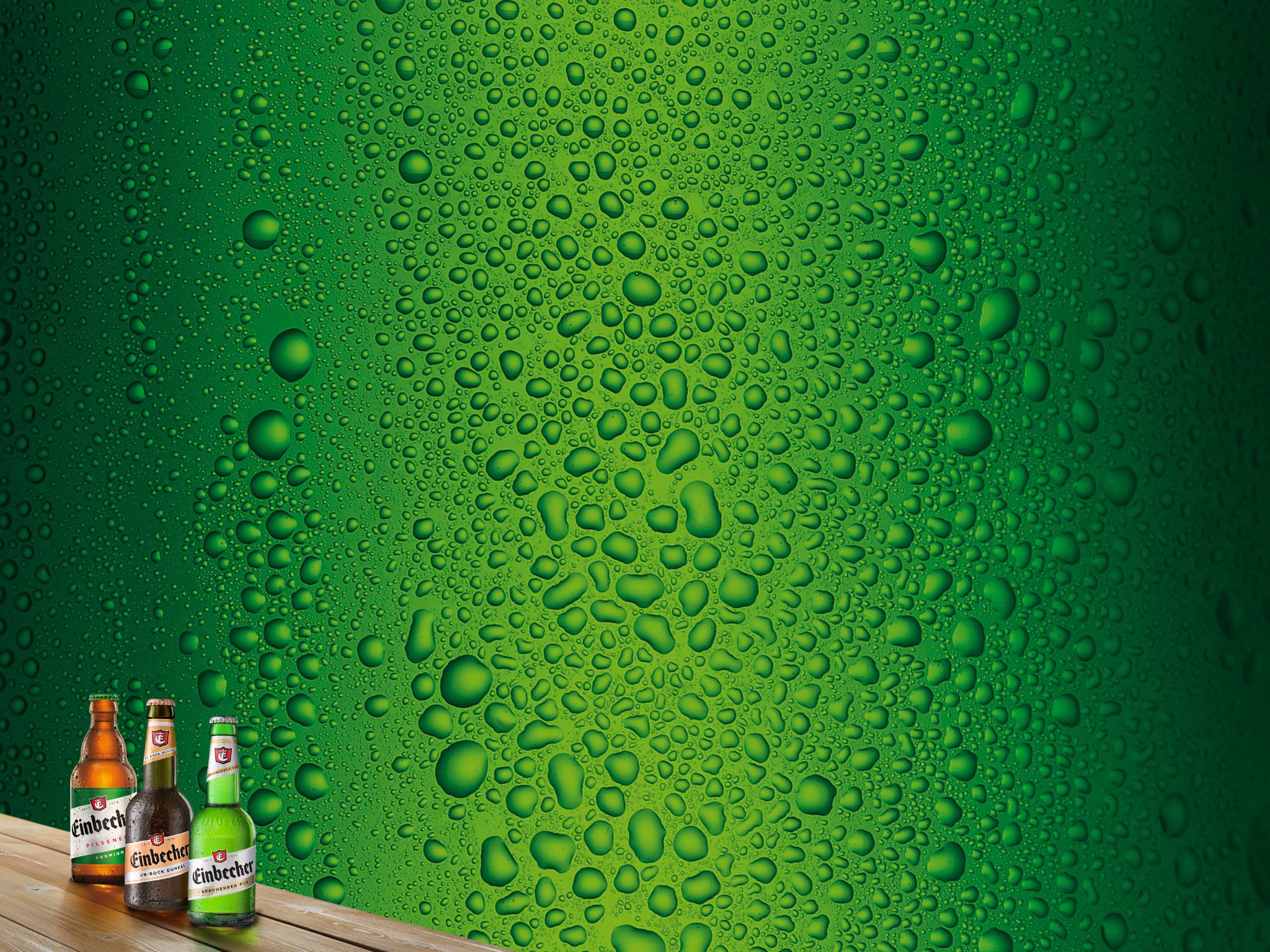 Bierflaschen, Wassertropfen, Grüner Hintergrund, Kondenswasser, Minimalistisch, Full HD Wallpaper