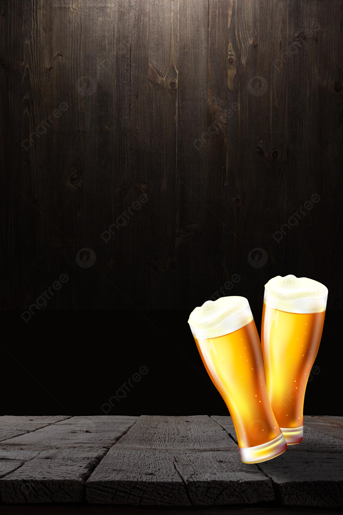 Bierkrüge, Anstoßen, Dunkler Hintergrund, Holzboden, Minimalistisch, Sperrbildschirm fürs iPhone