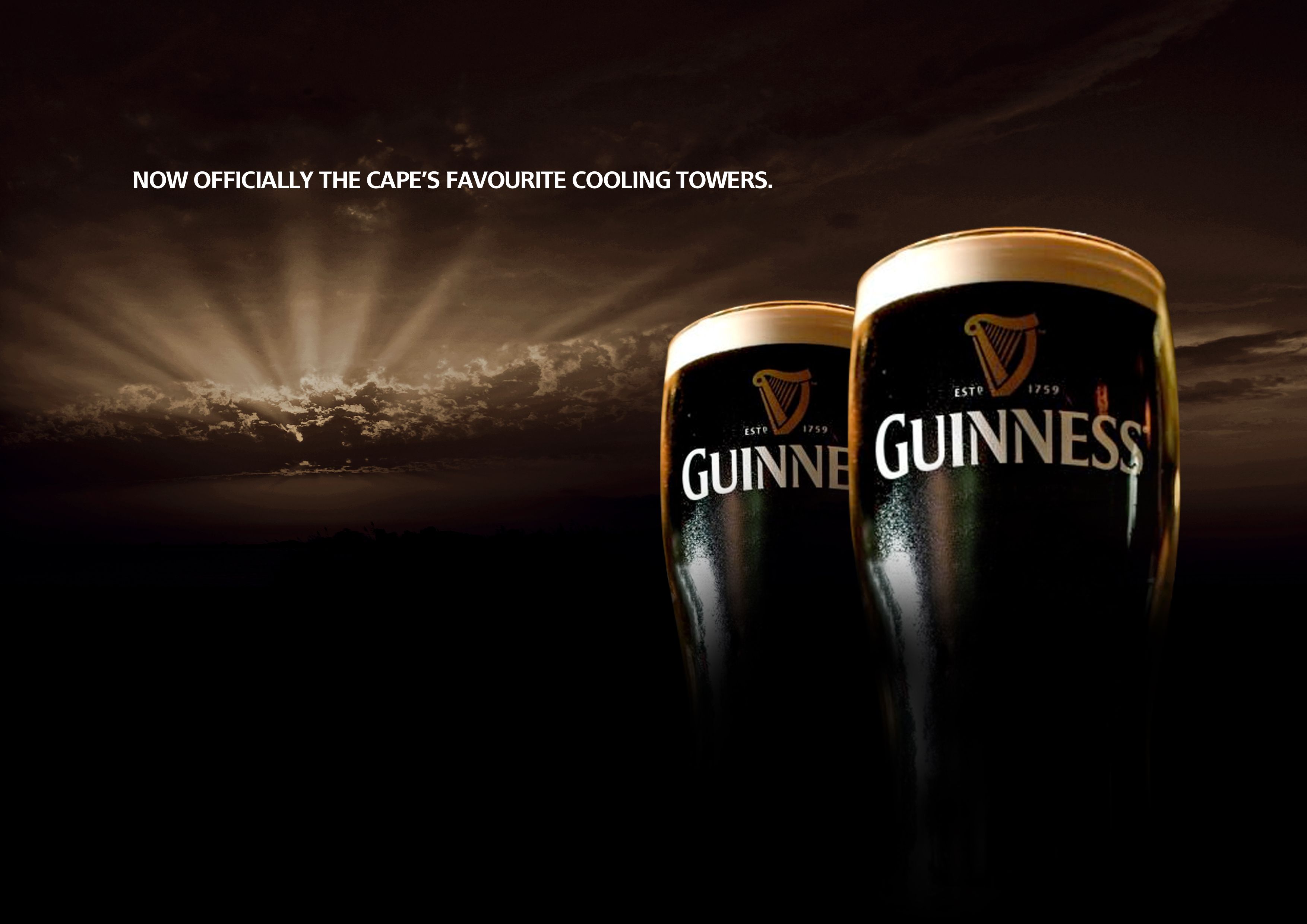 Guinness, Stout, Dunkles Bier, Werbung, Lichtstrahlen, Schwarz, 2K, Laptop-Hintergrundbild