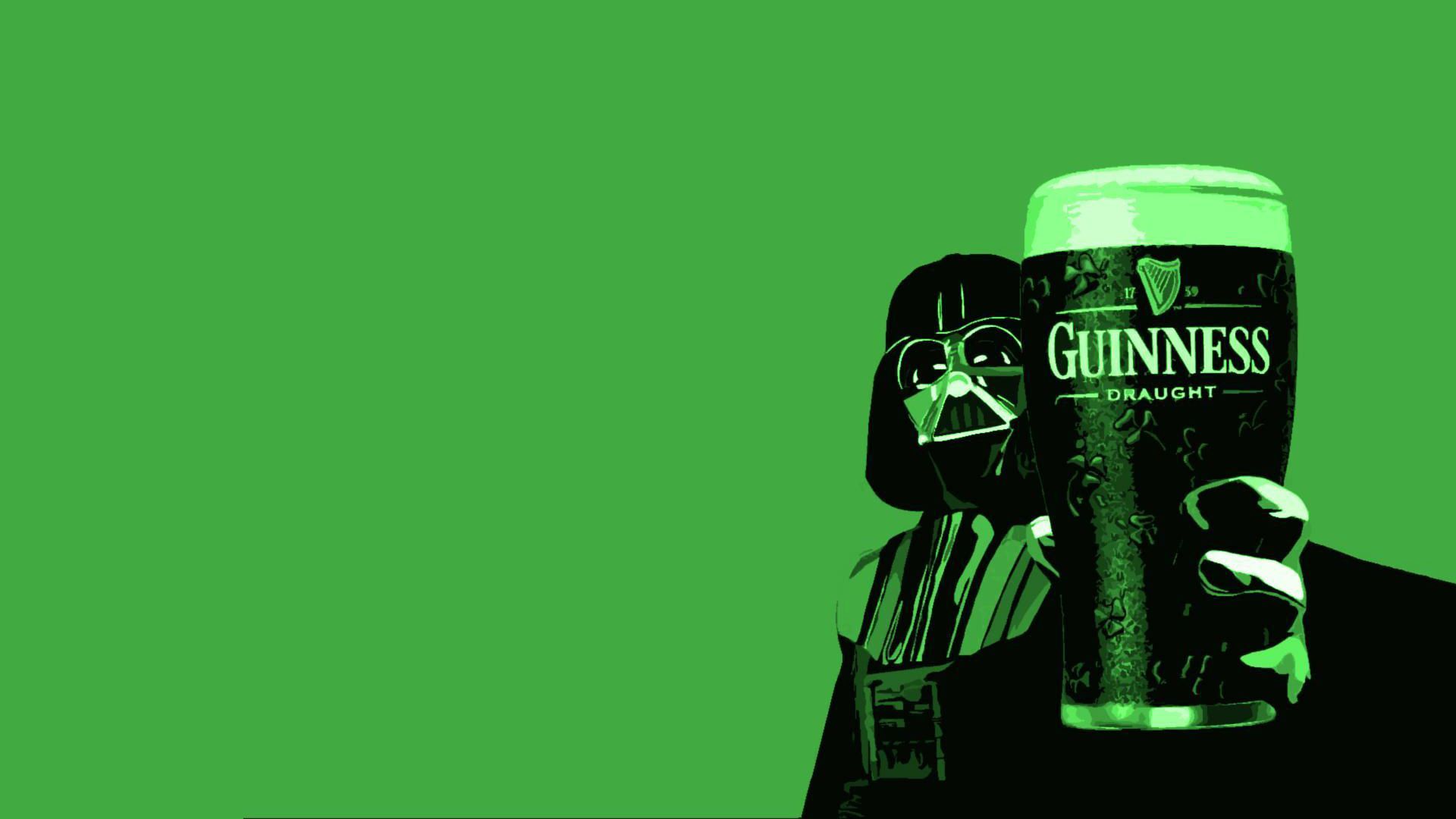 Darth Vader, Star Wars, Guinness Draught, Guinness, Grüner Hintergrund, Pop-Art, 1080p Wallpaper