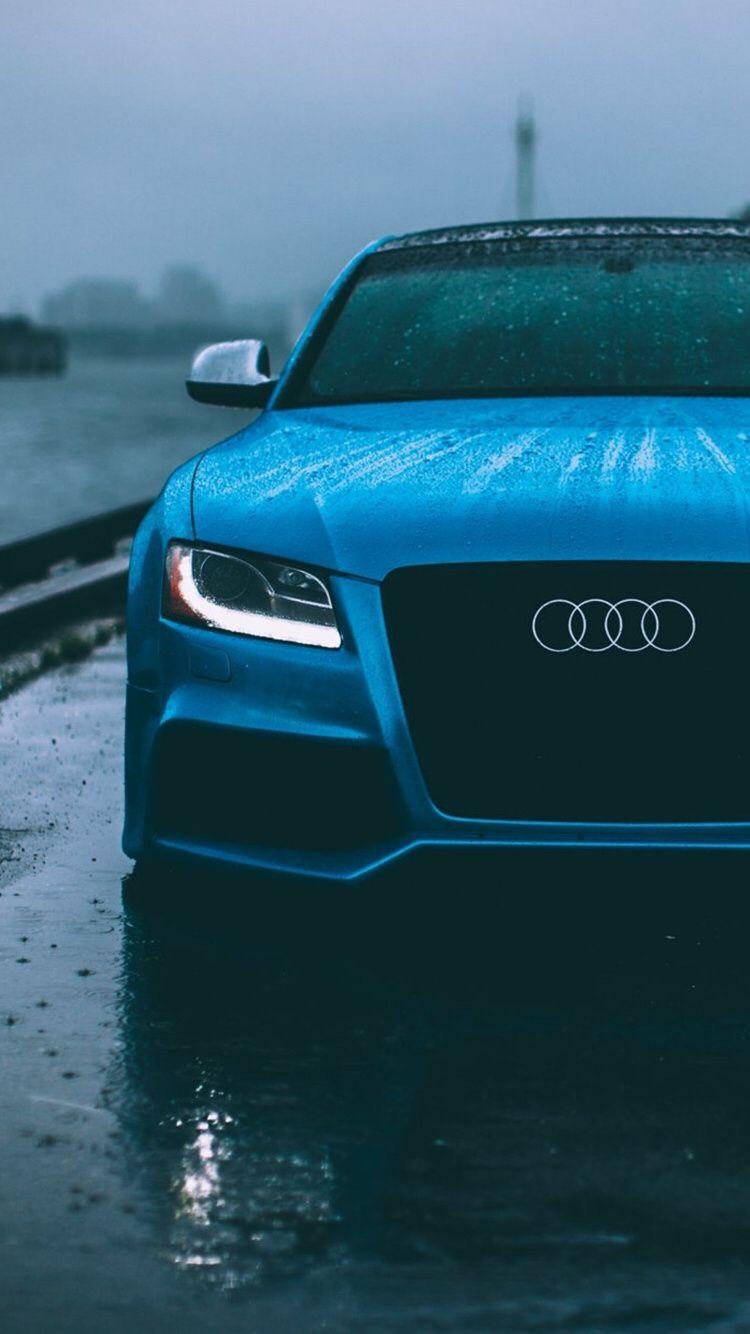 Audi S5, Blau, Regen, Kühlergrill, Wassertropfen, Hochformat, Hintergrundbild fürs Smartphone
