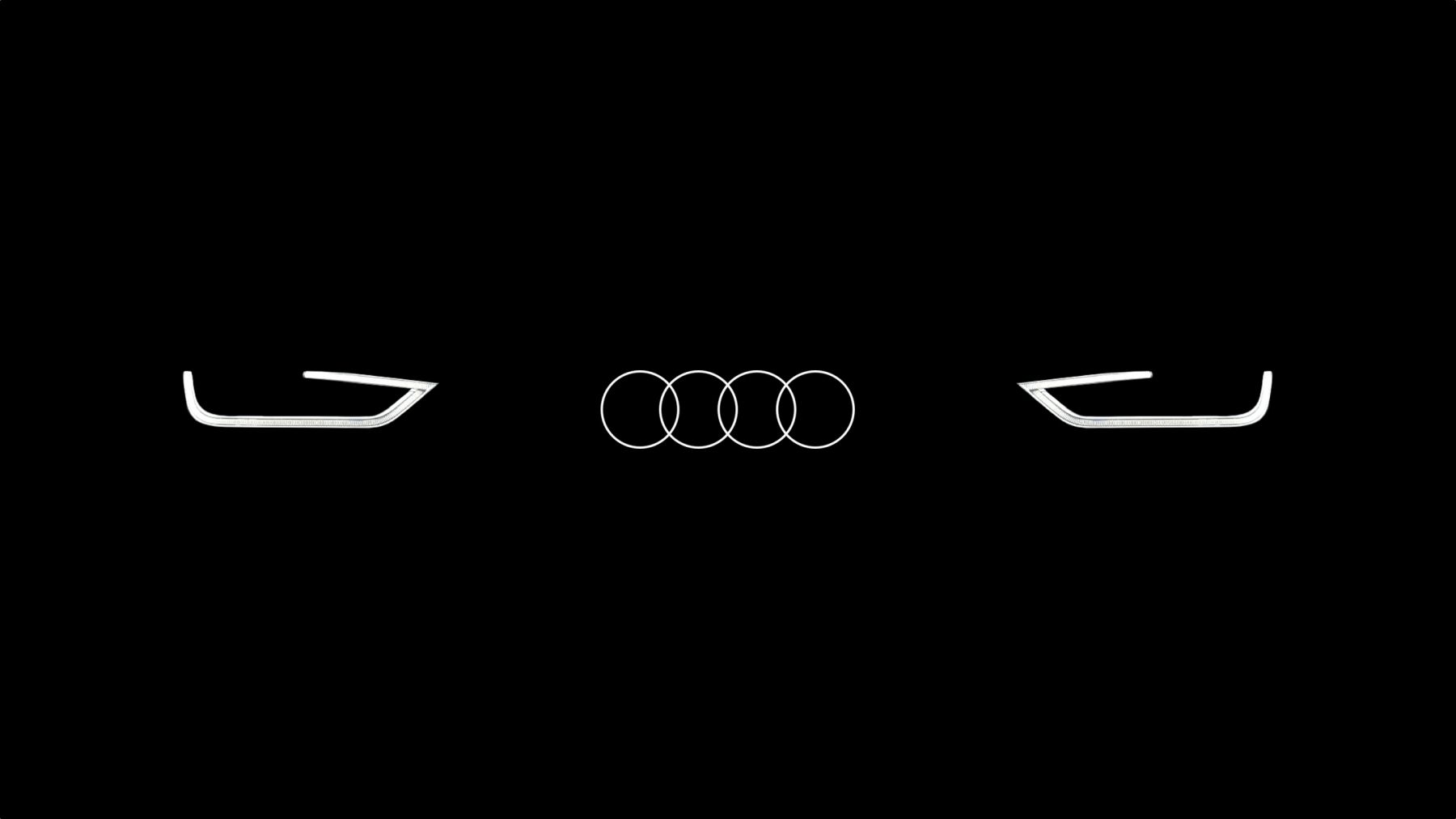 Audi-Logo, LED-Scheinwerfer, Schwarzer Hintergrund, Minimalismus, HD Wallpaper