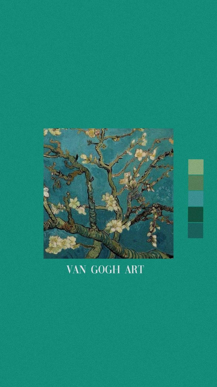 Mandelblüte, Vincent van Gogh, Farbpalette, Smaragdgrün, HD, Handy-Hintergrund